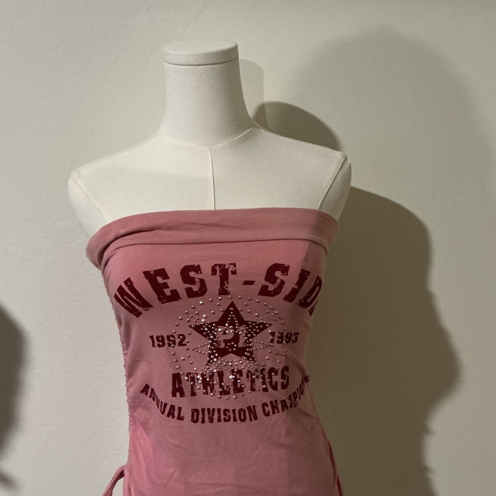 Misdemeanor Pink tube top with rhinestone star